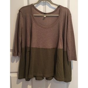 Free People - 3/4 Sleeve, Babydoll Top